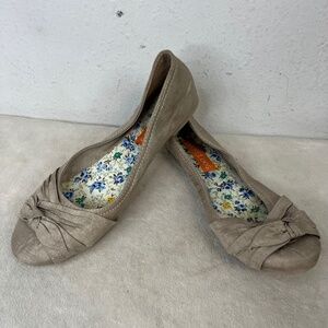 Rocket Dog Flats Tan Beige Patton Leather with Bow Women’s 8.5